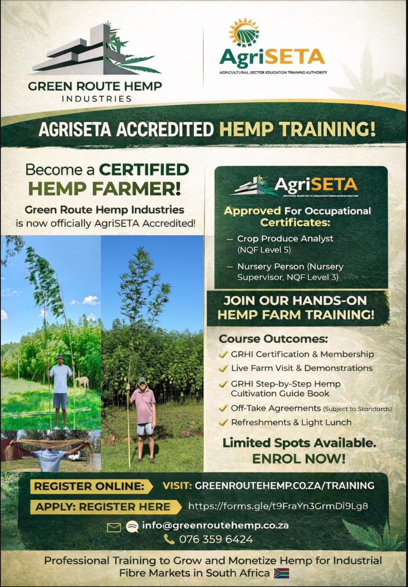 Hemp Training - GRHI 'We Train to Buy'